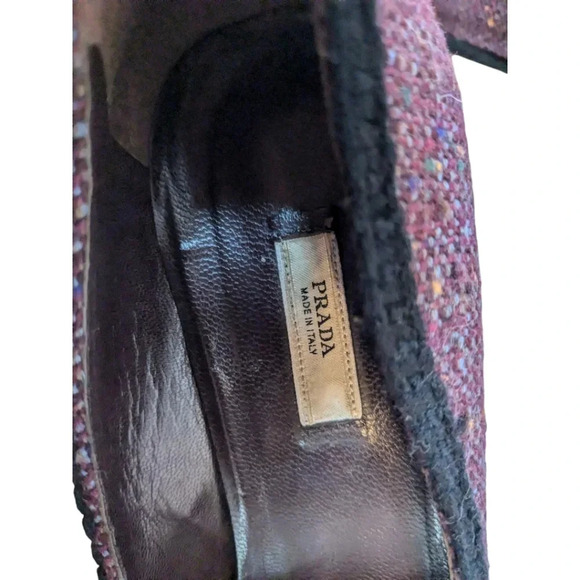 Prada Tweed Jewel Embellished Kitten Heel Pumps / Heels SZ 40 /US SZ10 Gorgeous! - Picture 10 of 11